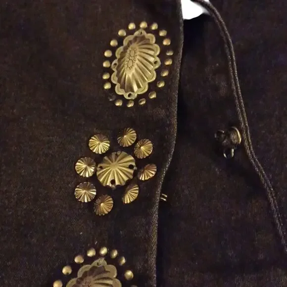 DG2 by Diane Gilman Black Denim Jeans Jacket With Silver Details. 2X - Picture 8 of 13